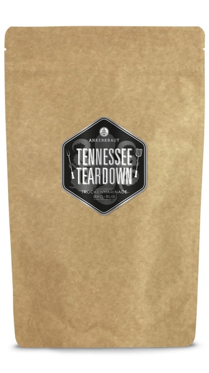 Ankerkraut Tennessee Teardown, BBQ-Rub, Gewürz zum Grillen von Feisch, leicht scharf, rauchiger Gesc