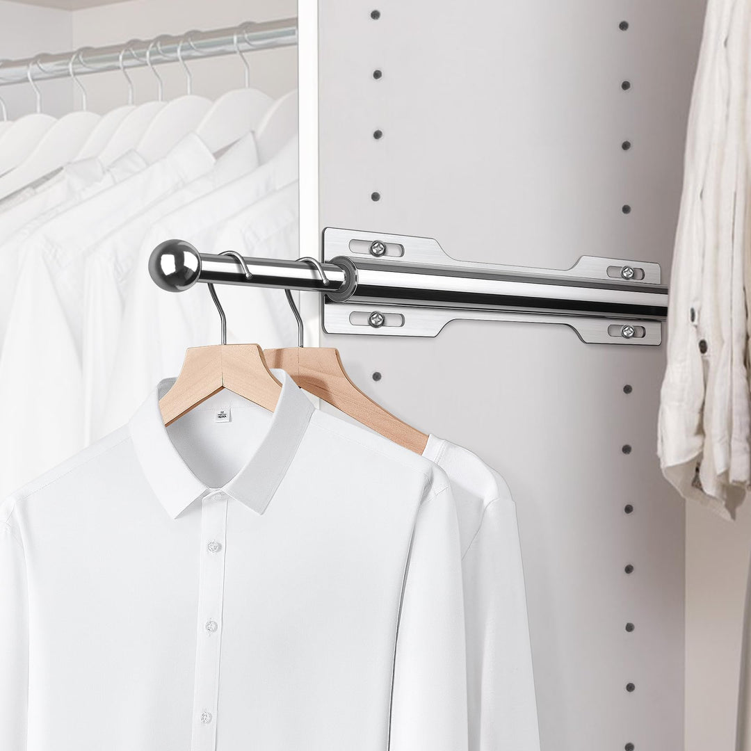 FIRJOY Valet Rod for Closet Pull Out (1 Pack, Chrome), Silber