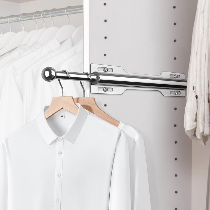 FIRJOY Valet Rod for Closet Pull Out (1 Pack, Chrome), Silber