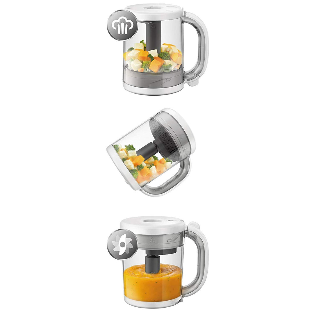 Philips Avent 4-in-1-Babynahrungszubereiter SCF883/01, Dampfgarer, Dampfgaren, Mixen, 1000ml Kapazit