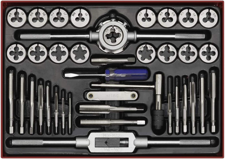 Sealey Tap & Die Set 40pc Split Dies Metric, 221mm x 294mm x 40mm 1 221mm x 294mm x 40mm, 1 221mm x