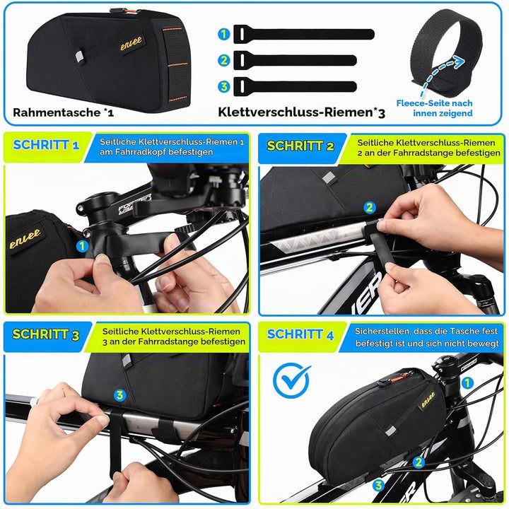 Desing Wish 1,5 L Fahrrad Rahmentasche Wasserdicht Fahrradtasche Rahmen Oberrohrtasche Werkzeugtasch