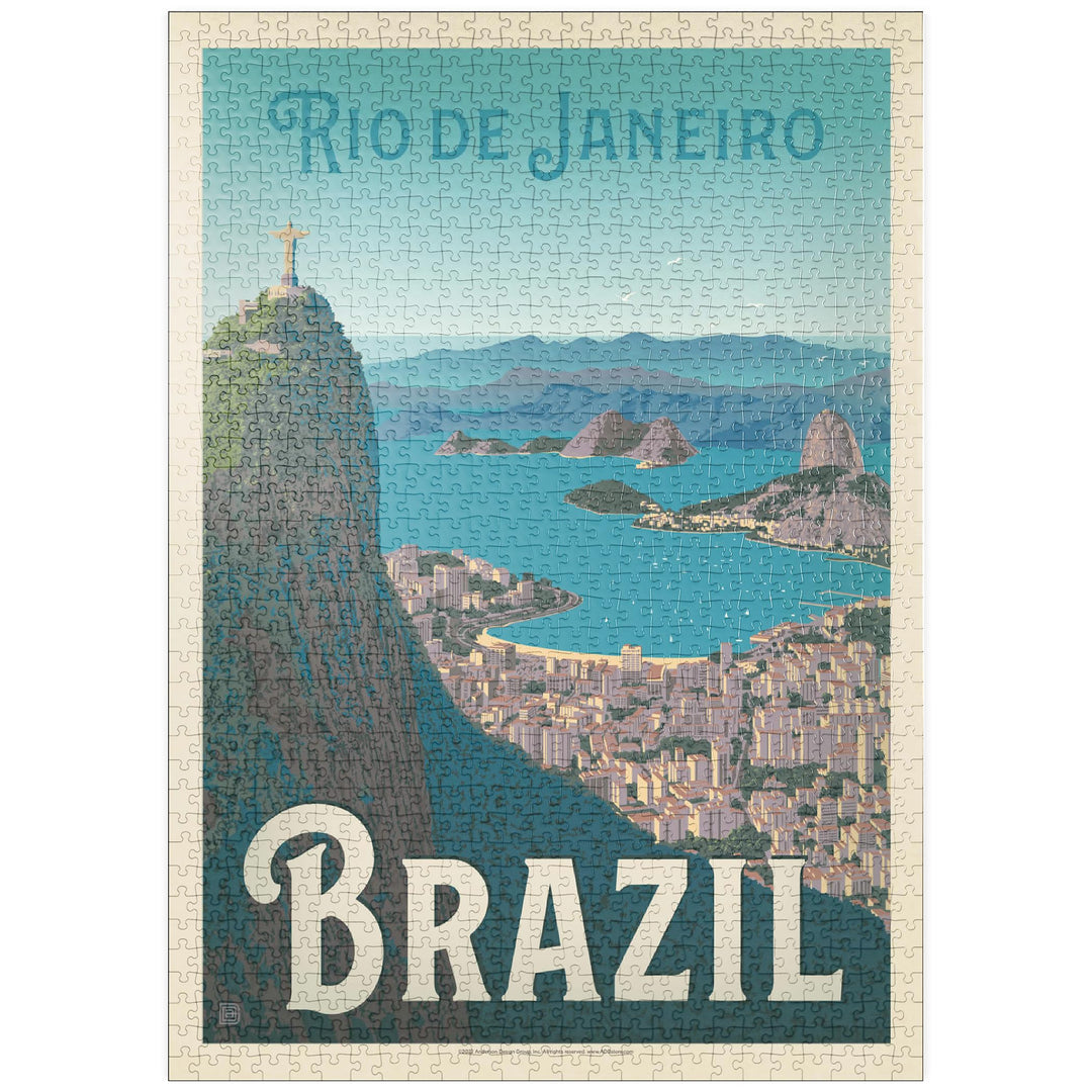 Brasilien: Rio de Janeiro Hafenansicht, Vintage Poster - Premium 1000 Teile Puzzle - MyPuzzle Sonder