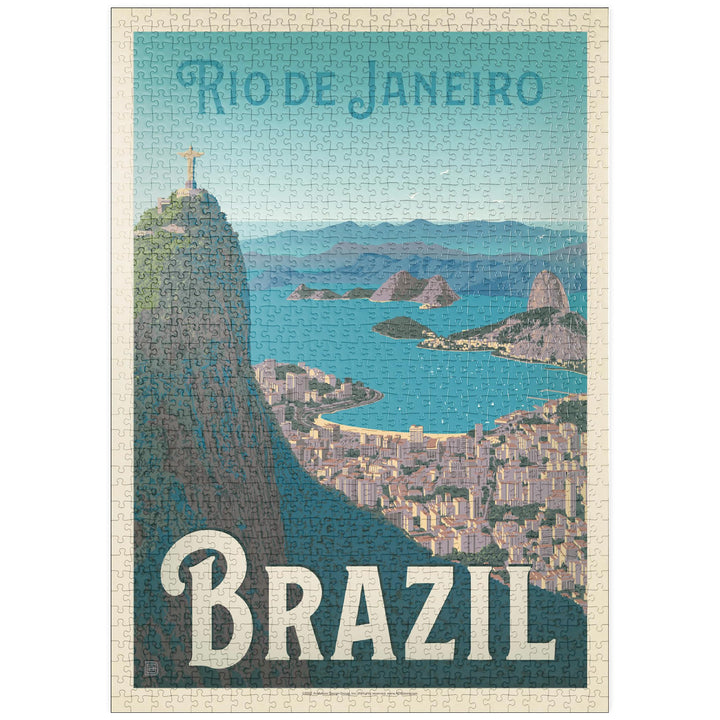 Brasilien: Rio de Janeiro Hafenansicht, Vintage Poster - Premium 1000 Teile Puzzle - MyPuzzle Sonder