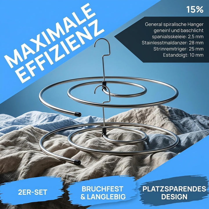Garneck 2 x drehbare und platzsparende Wäscheständer aus Edelstahl, spiralförmig, zum Trocknen von D