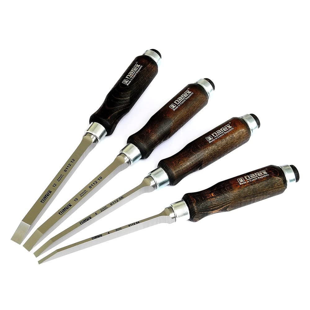 Narex Stechbeitel / Lochbeitel Set - 4 / 6 / 10 / 12 mm - für Zapfenlöcher