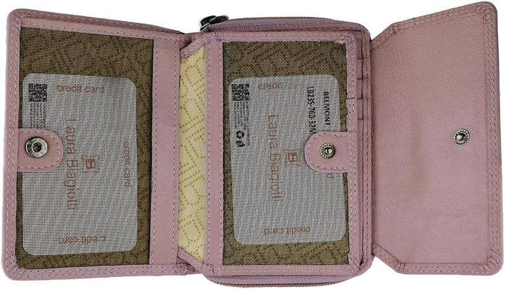 Laura Biagiotti Damen-Geldbörse aus echtem Leder, geräumig mit Geschenkbox, Antike Rosa 208