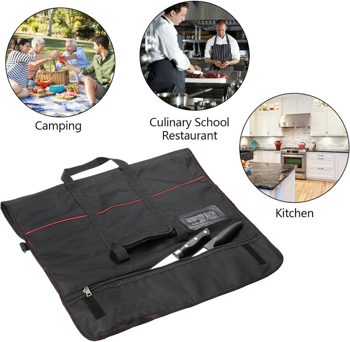 Tosnail Chef Messer Roll Tasche, Heavy Duty Messer Tasche mit 21 Slots & 1 grosse Reissverschlusstas