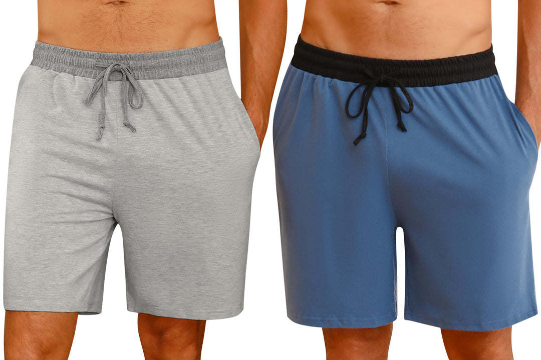 Nieery Schlafanzughose Herren kurz Pyjamhose Männer Schlafhose aus Baumwolle Nachtwäsche Pyjamshorts