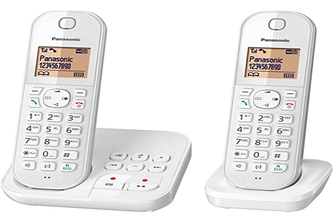 Panasonic KX-TGC422 Candy-Bar weiss Duo mit Anrufbeantworter Serie TGC4, weiß Duo mit Anrufbean