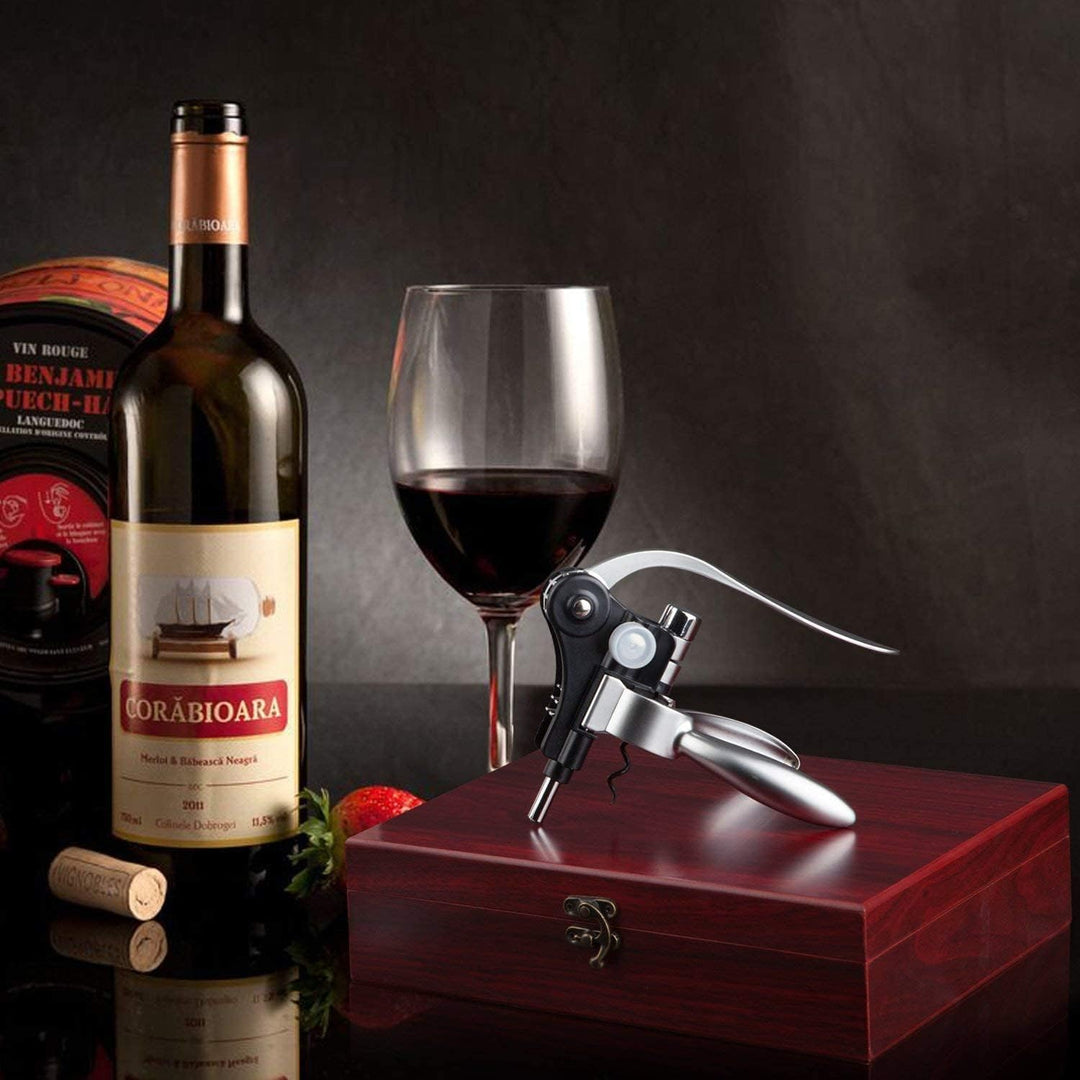 Korkenzieher Wein Set Weinöffner Set mit Geschenkbox Folienschneider und Flaschenöffner Corkscrew,Tr