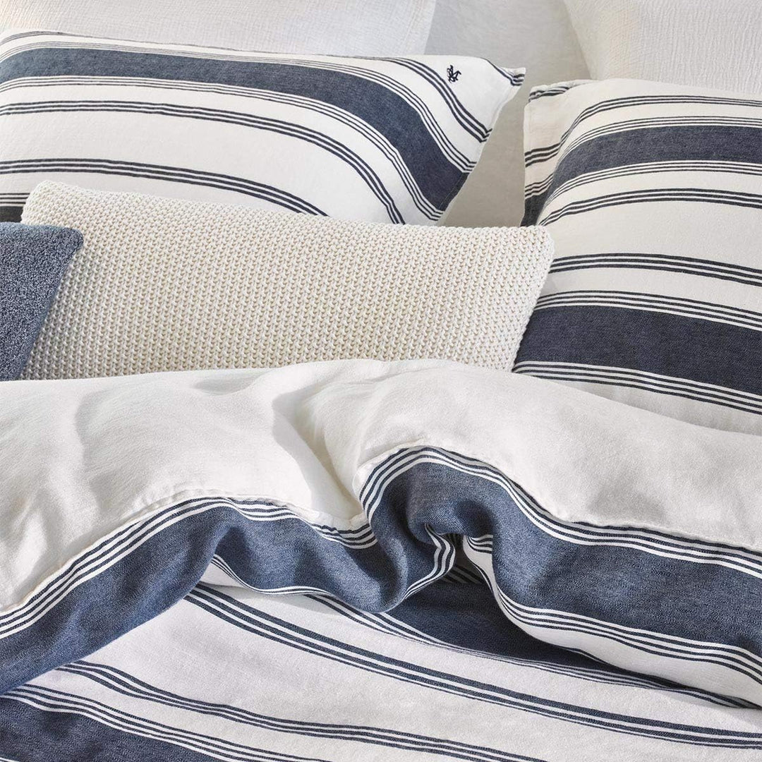 Marc O'Polo Halbleinen Bettwäsche Osi Duvet I Grösse 200x220 2 80x80 cm I Farbe Blue