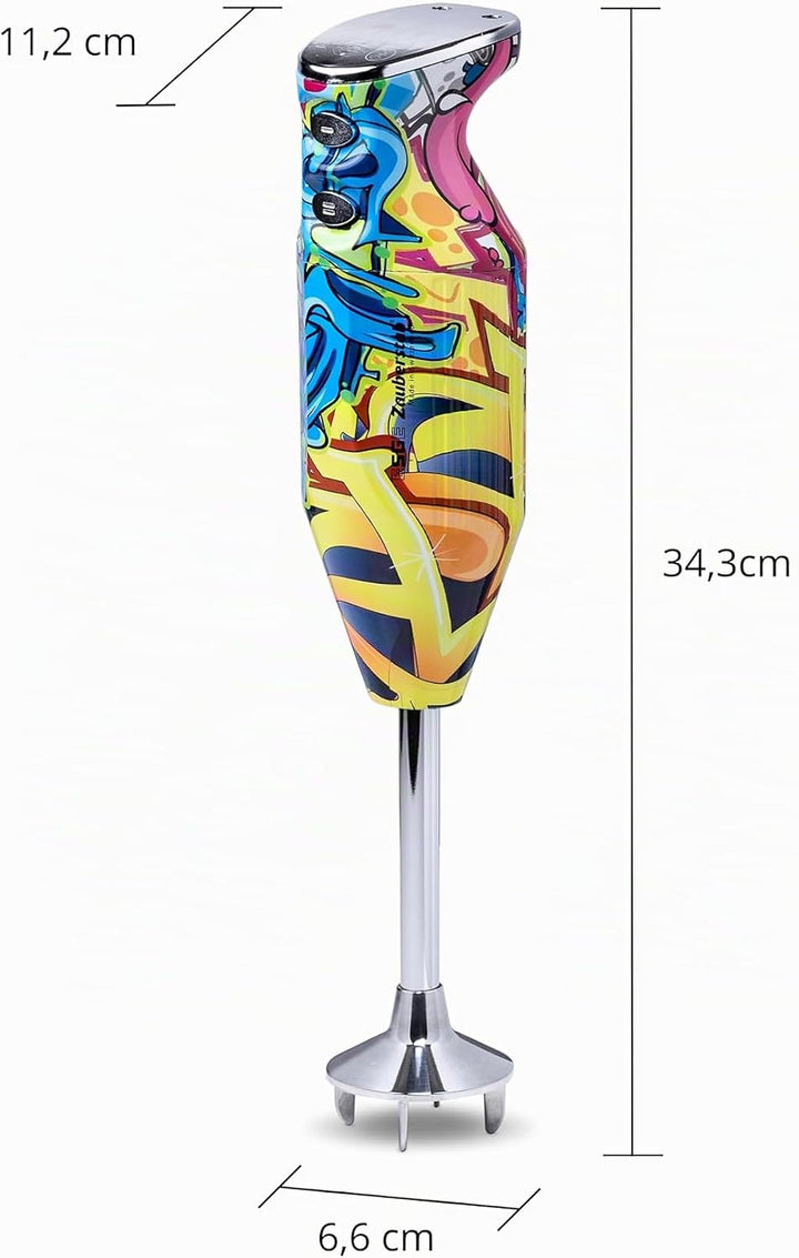 ESGE-Zauberstab 91003 Design Edition Pop-Art – Stabmixer, Pürierstab, elektrischer AC-Motor, 2-stufi
