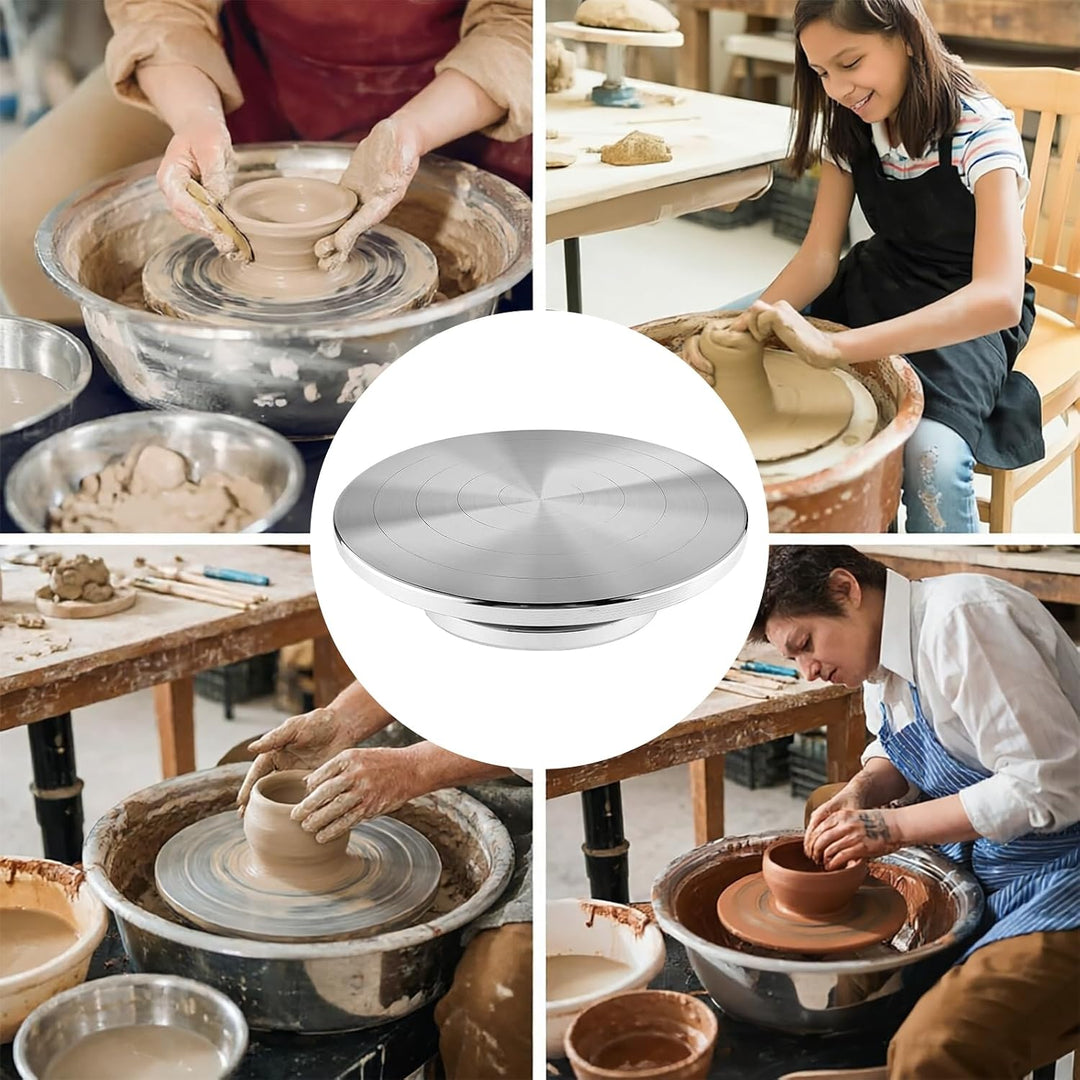 Töpferscheibe Drehscheibe 25 Cm - Drehbare Töpferscheibe Aluminium Drehteller - Manuell Keramik Töpf