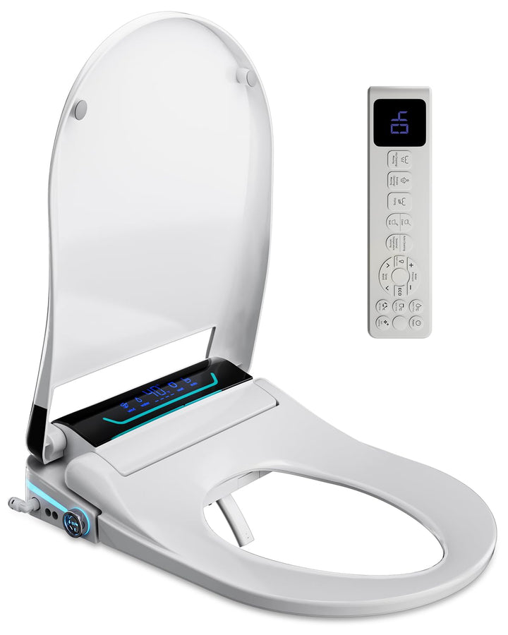 Smart Toilettensitz Bidet mit Düse, Japanische Toilette Sitz Beheizbare Klobrille, Dusch WC mit Auto