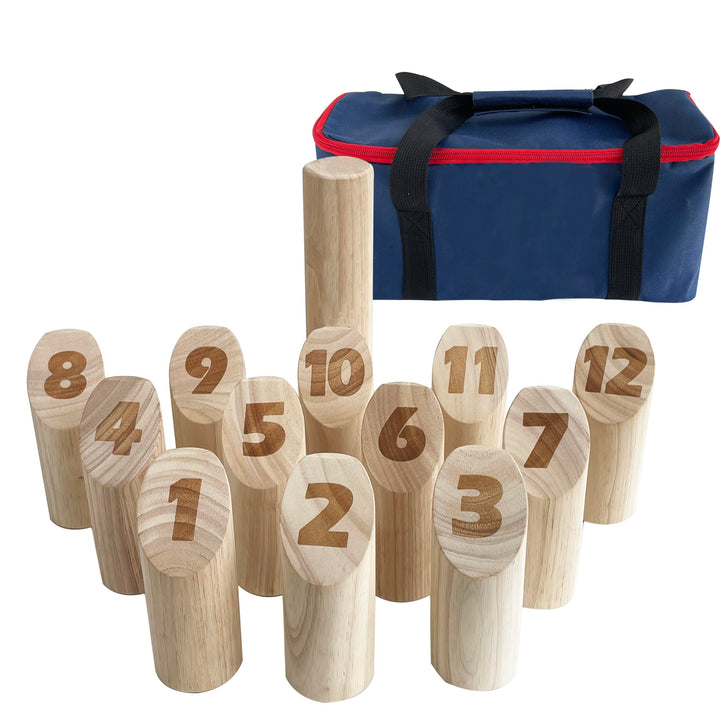 Nummerierte Blockwurfspiele Outdoor Holz Werfen Hof Spiel Stick Holz Spiel Set Klassische Tragetasch