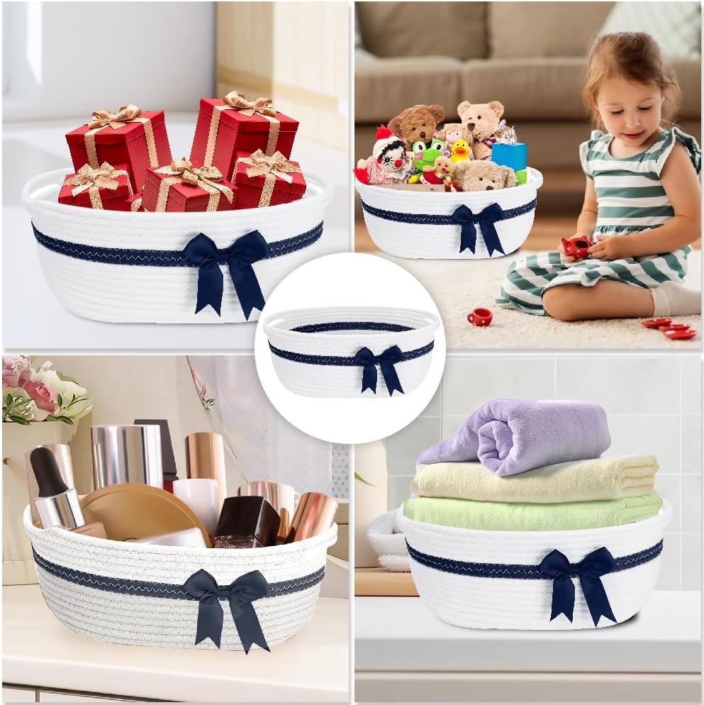 Abnaok Aufbewahrungskorb, Geschenkkorb Leer, Baumwolle Organizer Korb für Handtücher, Snacks, Hundes