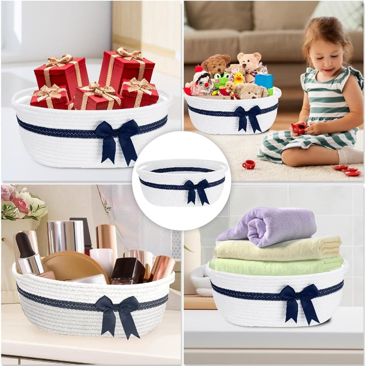 Abnaok Aufbewahrungskorb, Geschenkkorb Leer, Baumwolle Organizer Korb für Handtücher, Snacks, Hundes
