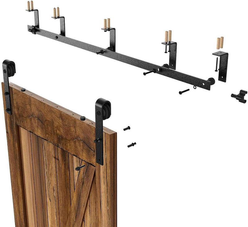 6FT/1.8M Deckenhalterung Schiebetür für Scheunentore, L-förmiges Halterungssystem, Passend für 60 cm