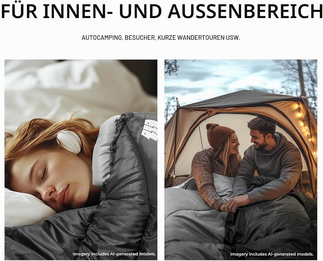 Schlafsack für Erwachsene bei Kälte, Tragbar, Wasserdicht, Leichtgewichtiger Schlafsack für Grosse P