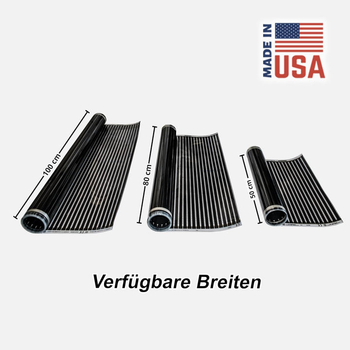 Calorique Infrarot Heizfolie Elektrische Fussbodenheizung 100 cm Set 220 W/m² 3,0 m² - effiziente un