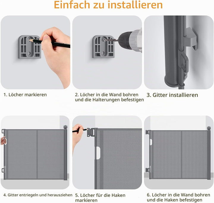 Treppenschutzgitter Türschutzgitter Ausziehbar,Verstellbares und Erweitertes Sicherheitsgitter,Abspe