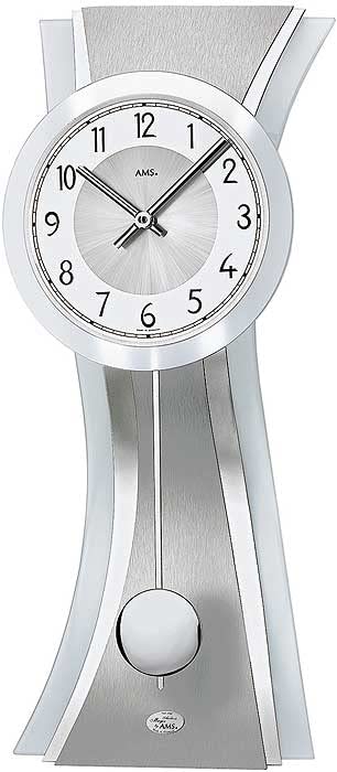 AMS Moderne Wanduhr mit Quartzwerk, batteriebetrieben 7268