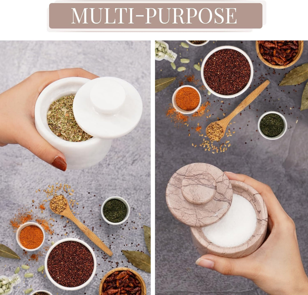 MARBLOUS KRAFTS Aufbewahrungsgefäss für Salz, Schmuckdose und Gewürzdose, Küchendekor für Theken, Sa