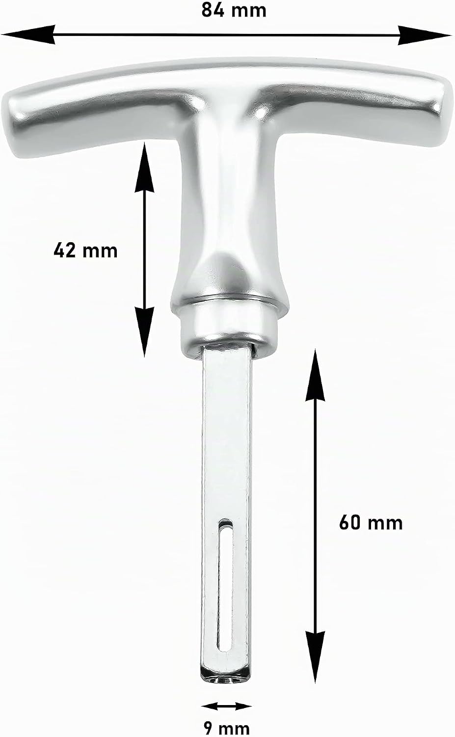 Garagentorgriff mit Innengriff, Alu F1, ergonomisch, 9x60 mm Set, 9x60 mm Set