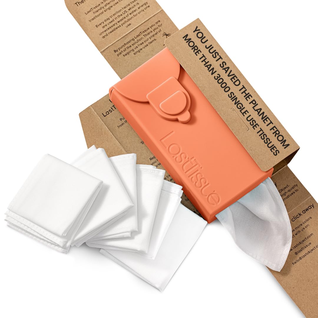 LastTissue® Taschentücher Box - Umweltfreundlich Wiederverwendbare Bio Taschentücher aus Baumwolle (