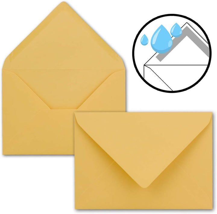 250x Faltkarten SET DIN A6/C6 mit Brief-Umschlägen in Toskana - inklusive Einleger - 14,8 x 10,5 cm
