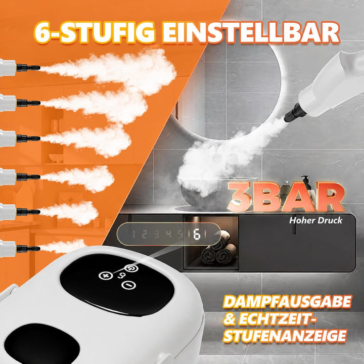 Dampfreiniger Handgerät, Steam Cleaner, 15 Sekunden Aufheizzeit, 1.1L Wassertank, Dampfreiniger für