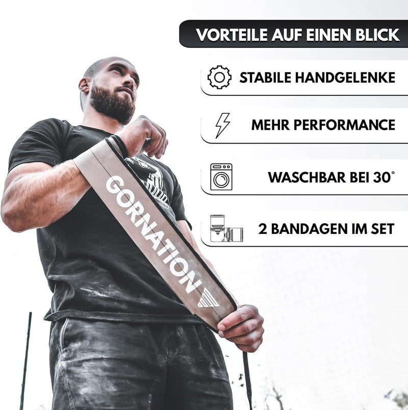 GORNATION Handgelenk-Bandagen, Performance Wrist Wraps für Fitness, Calisthenics & Kraftsport, Banda