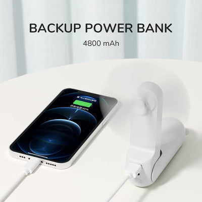 JISULIFE Handventilator Mini Ventilator 3 IN 1, mit 4500 mAh Powerbank USB Akku Klein Ventilator, Ba