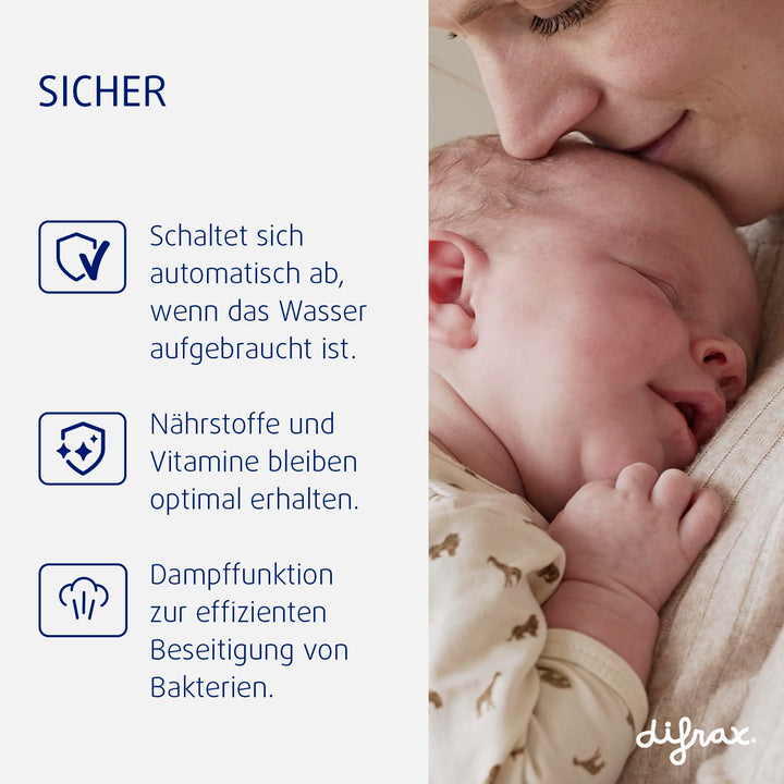 Difrax Flaschenwärmer - Schnelles und sicheres Erwärmen, Auftaustufe, Stand zum Warmhalten von Flasc
