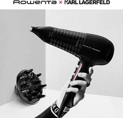 Rowenta x Karl Lagerfeld CV591L Powerline Haartrockner | 2100 Watt | Ionen-Booster | energiesparende