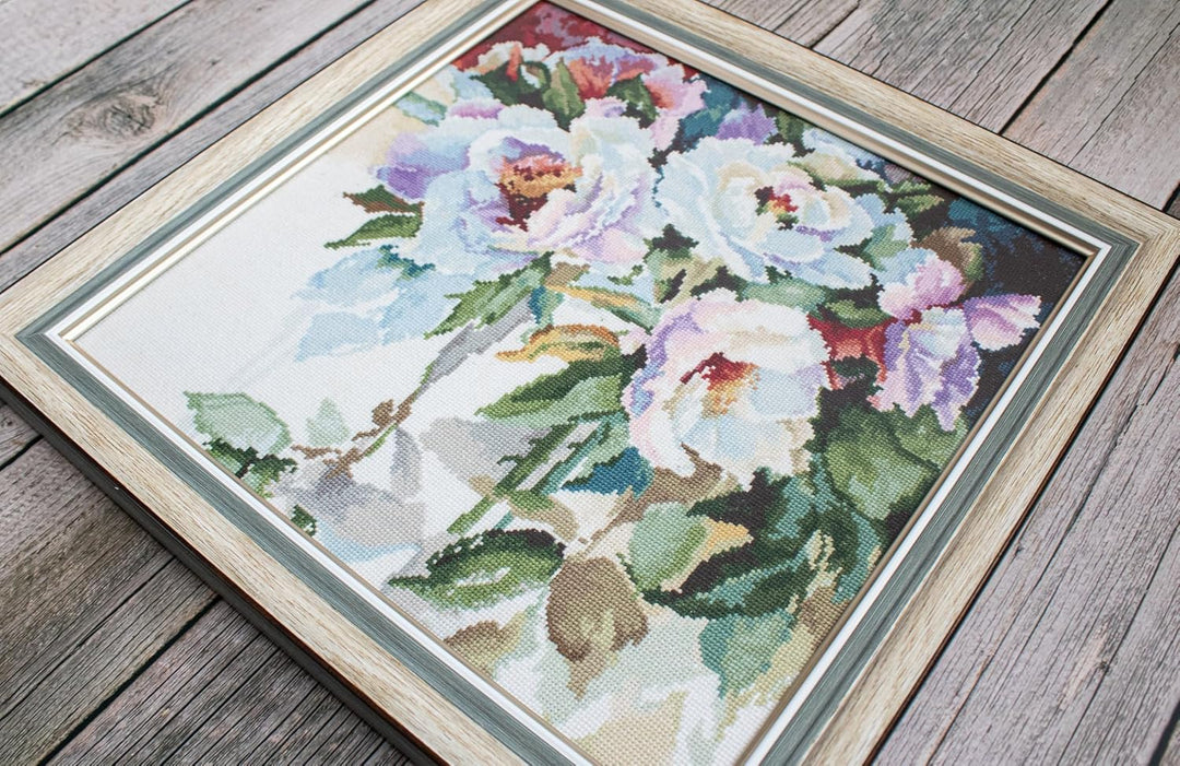 B2400 Kreuzstich-Set, Weisse Rosen, Luca-S