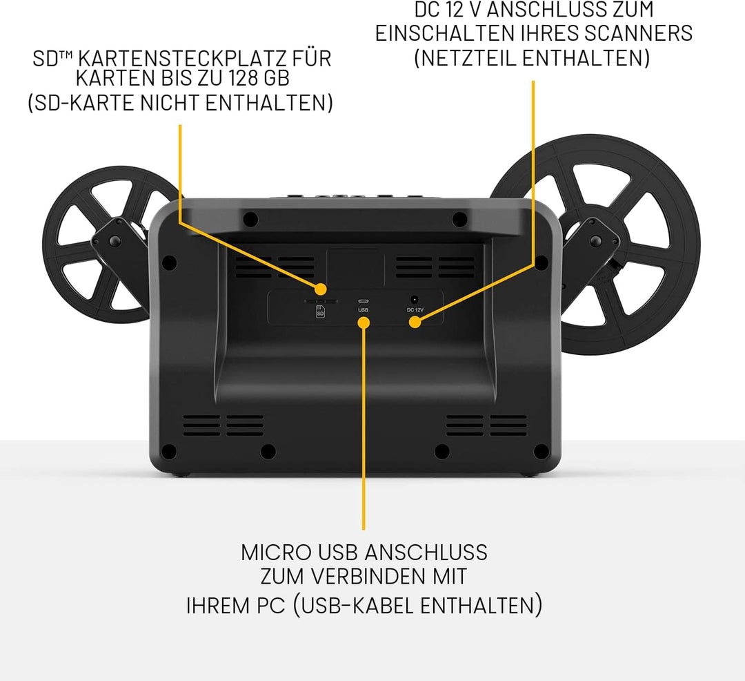 KODAK REELS 8 mm Film-Digitalisierer und Super 8 mit 12,7 cm (5 Zoll) grossem Bildschirm, wandelt de