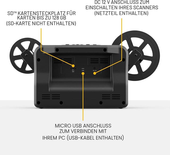 KODAK REELS 8 mm Film-Digitalisierer und Super 8 mit 12,7 cm (5 Zoll) grossem Bildschirm, wandelt de