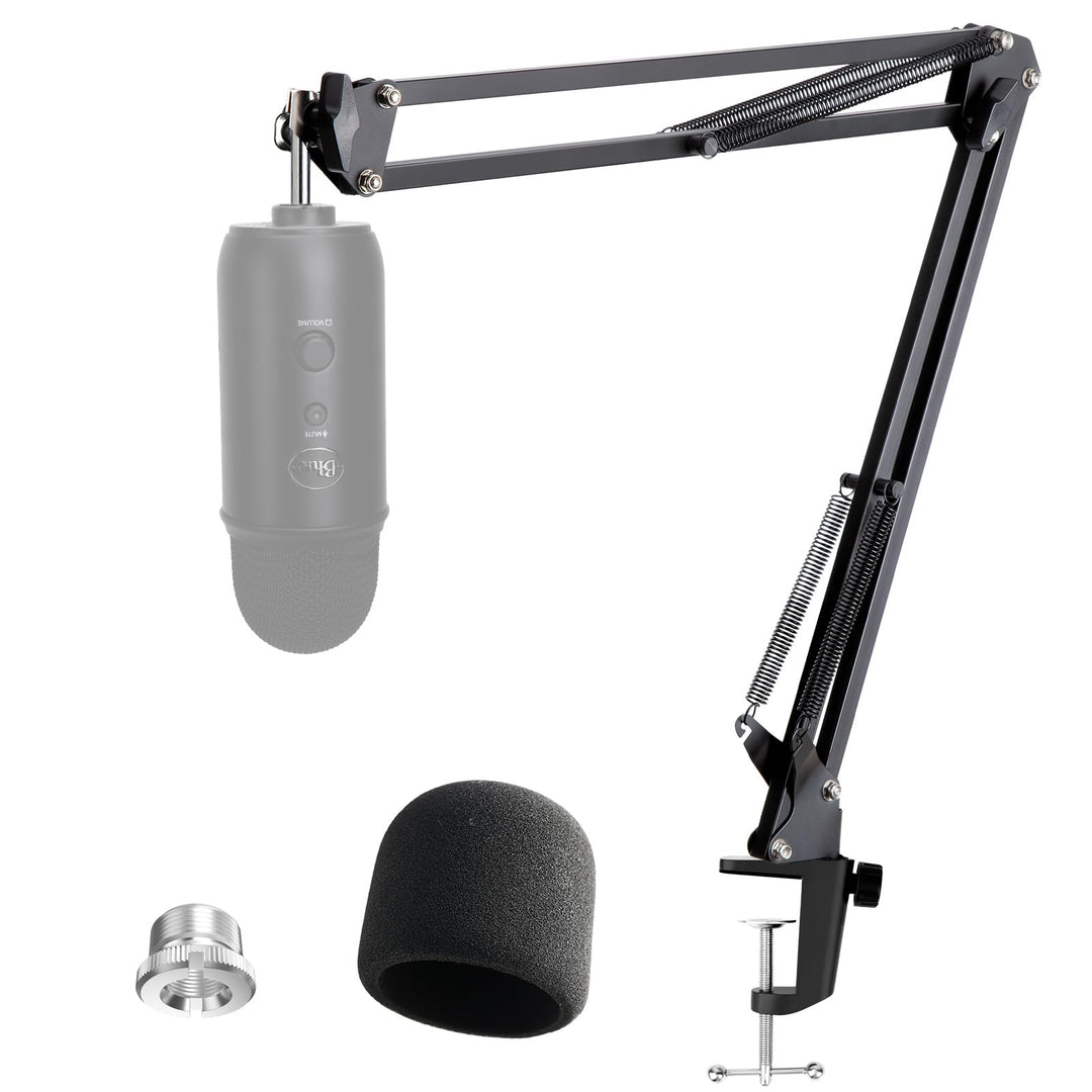 YOUSHARES Blue Yeti Mikrofon Arm, Blue Yeti Mikrofonständer mit Popschutz, Mikrofonarm mit Windschut