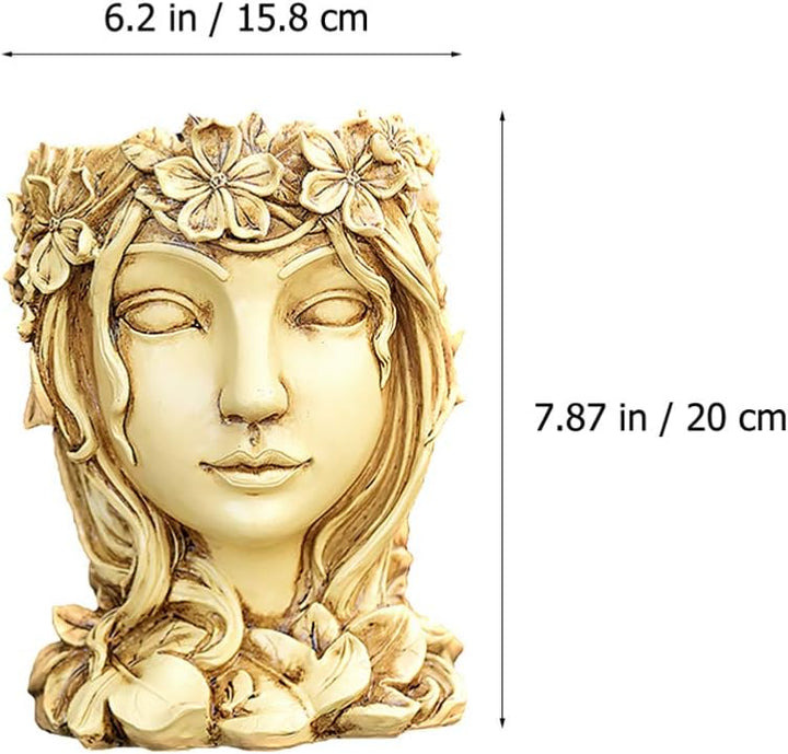 YARNOW Gesicht Pflanzer Aus Kunstharz Flowerpot Mit Weiblichem Design Sukkulenten-blumentopf Für Hei