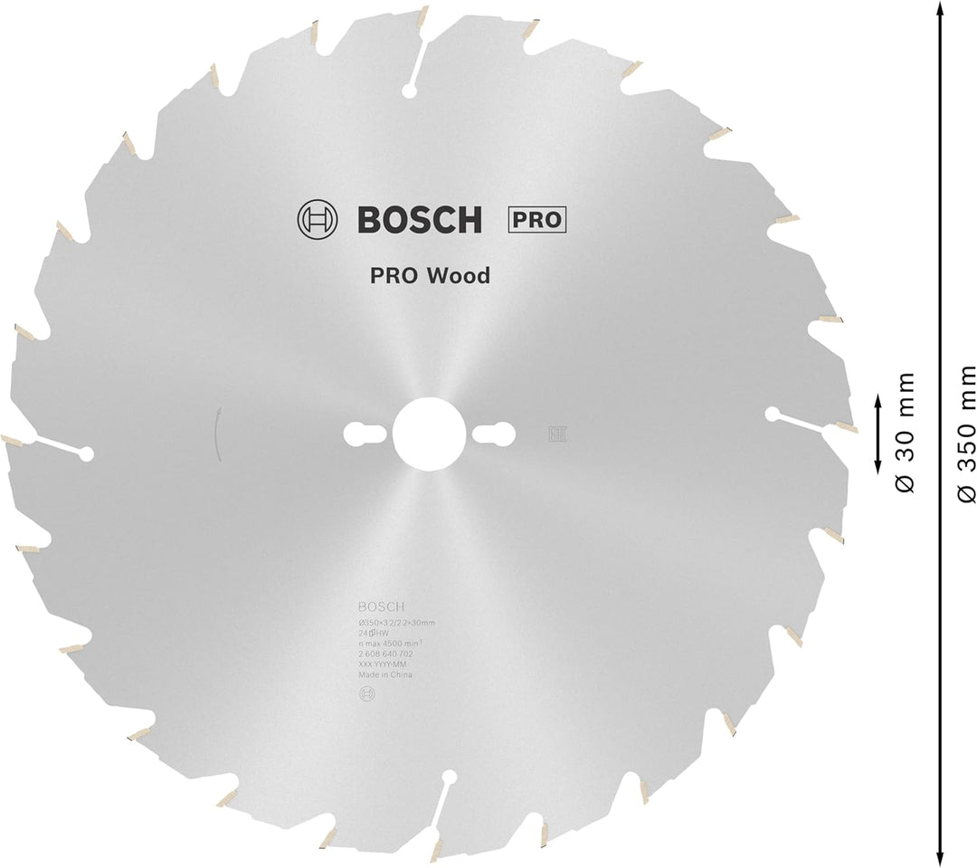 Bosch 1x PRO Wood Longlife Kreissägeblatt für Netz-Tischkreissägen (für Weichholz, Hartholz, Ø mm, P
