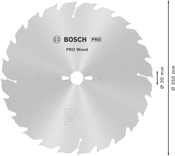 Bosch 1x PRO Wood Longlife Kreissägeblatt für Netz-Tischkreissägen (für Weichholz, Hartholz, Ø mm, P