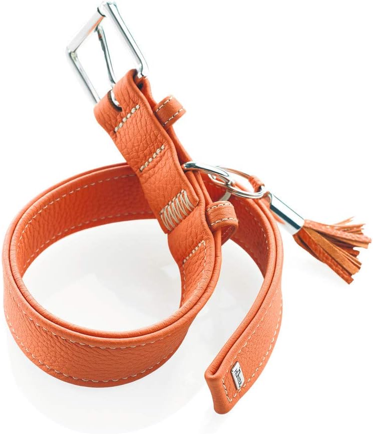 HUNTER CANNES Hundehalsband, Leder, Nappaleder, weich, edel, elegant, 55 (M), orange 55 (M) orange,