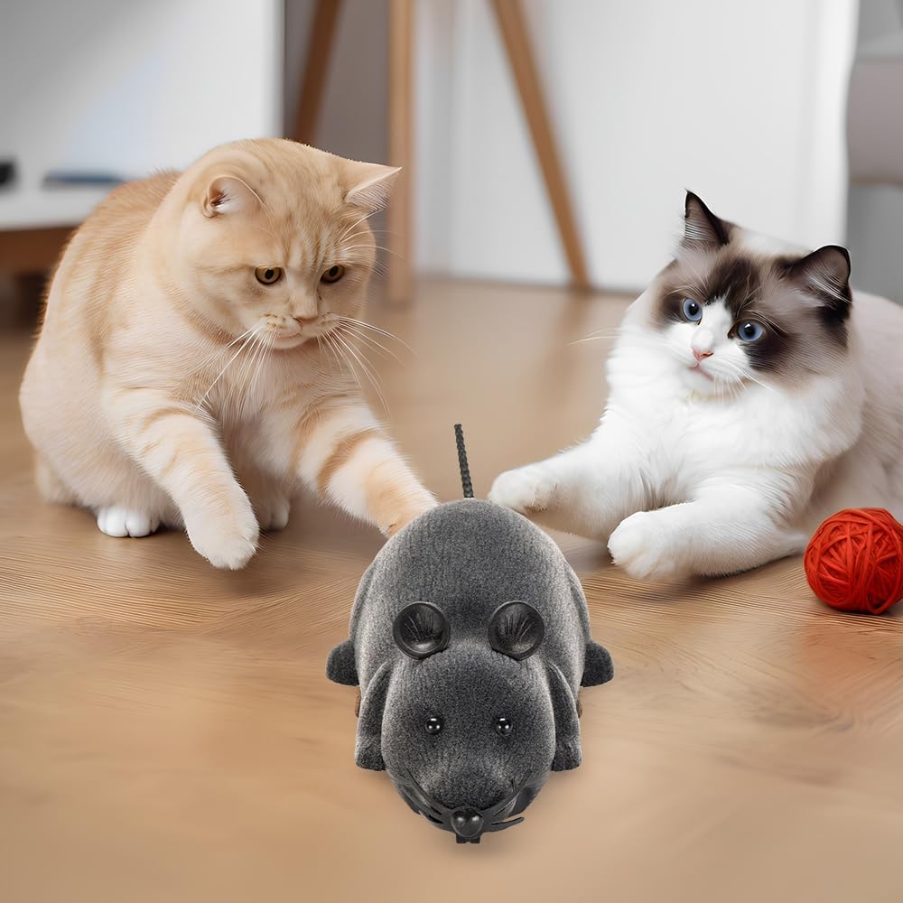Katzenspielzeug Elektrisch Spielmaus, RC Maus Mit Fernbedienung, Fernbedienung Gefälschte Ratte, Rea