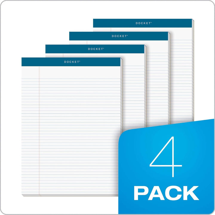 Tops Double Docket Writing Tablet, 8–1/2 x 11–3/10,2 cm, perforiert, weiss, schmal, Rule, 100 Blatt