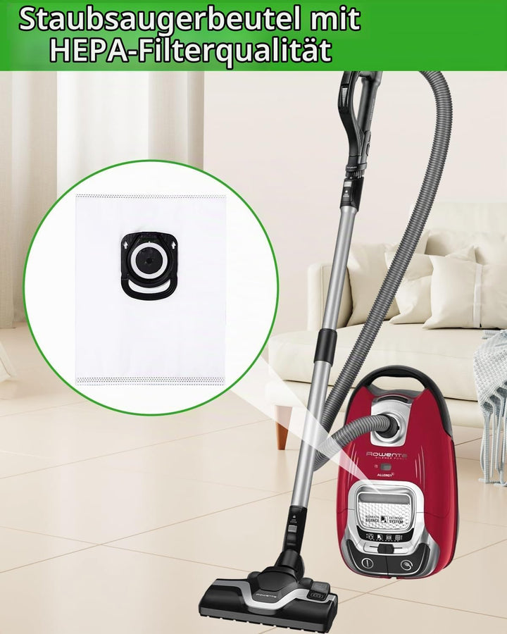 12 Staubsaugerbeutel für Rowenta Hygiene + ZR200520 ZR200720, Silence Force Modelle, Kompatibel Mit