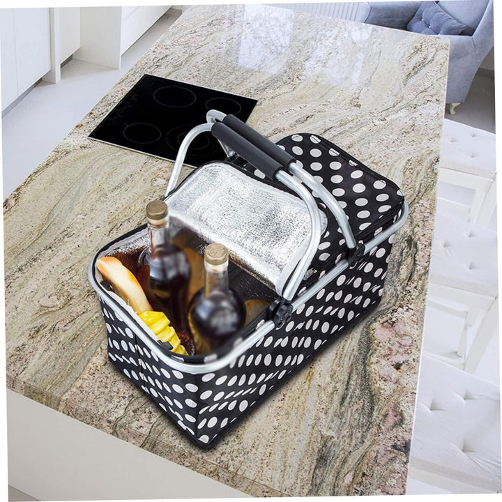 Isotherme Lunchtasche, Picknickkorb, tragbar, faltbar, Oxford-Stoff, grosses Fassungsvermögen, isoli