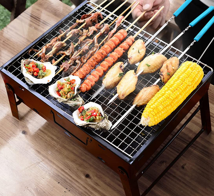ROIMOE Holzkohlegrills Grill BBQ Portable, Tischgrill Campinggrill Picknickgrill, Abnehmbare BBQ Gri