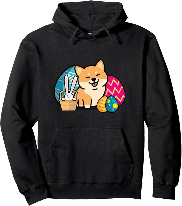 Shiba Inu Hund mit Ostereiern und Osterhase Pullover Hoodie